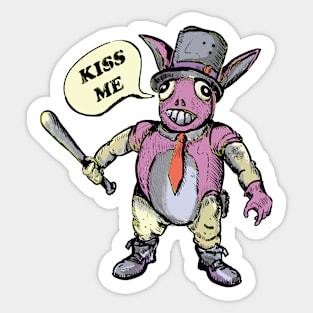 The colored bunny need a kiss ! Sticker